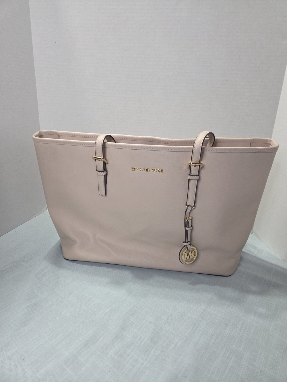 Michael Kors Blush Pink Tote with Gold MK Charm